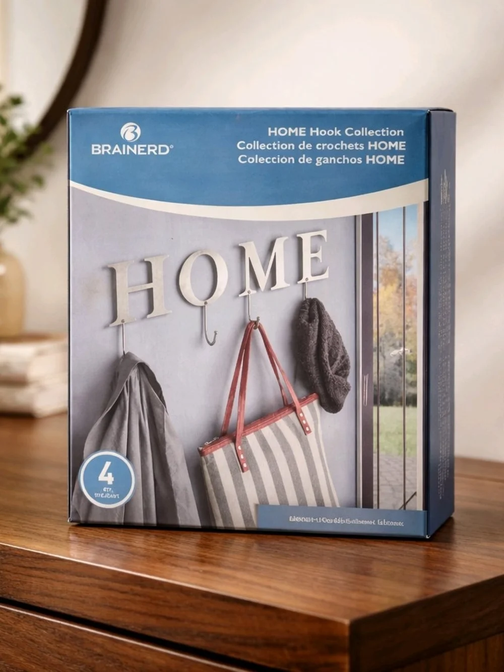 Brainerd HOME 4 Hook Collection Satin Nickel Wall Mount New In Box Decor